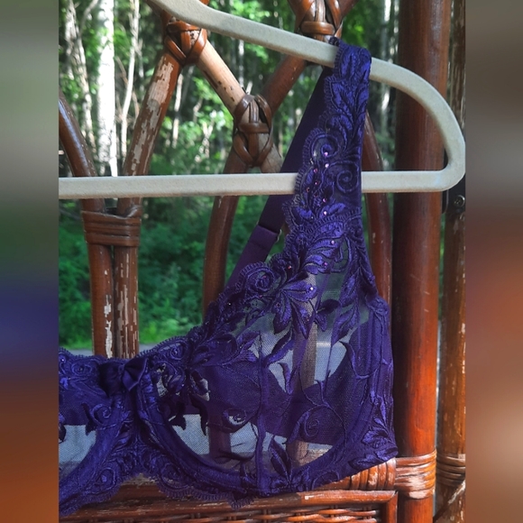 🌟3/50 Soma Purple Lace Sexy Sheer Bra - Picture 6 of 10